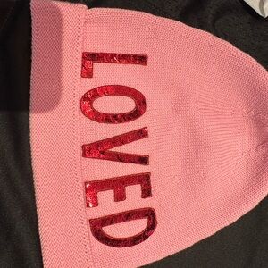 Gucci Pink Beanie with Red Sequin Detail